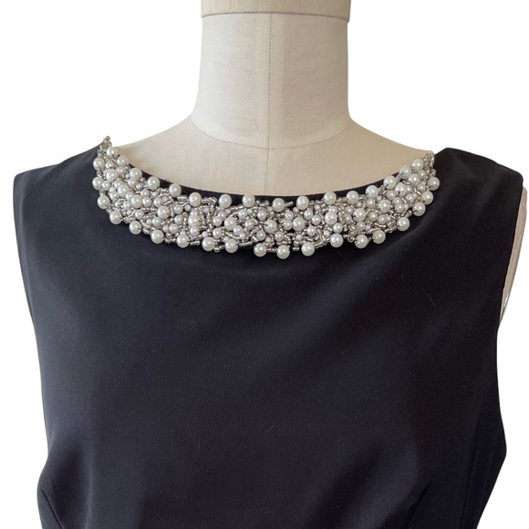 connected apparel Dresses & Skirts - ❤️ Connected Apparel Audrey Pearl Jeweled Black Retro Sheath Dress